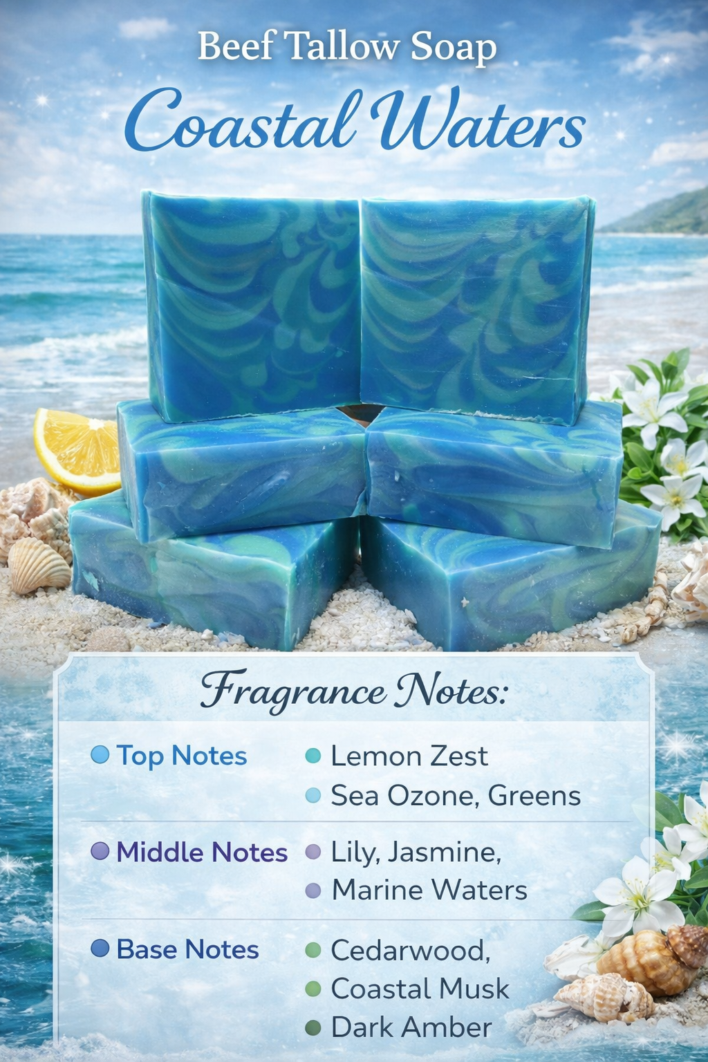 Coastal Waters Beef Tallow Soap