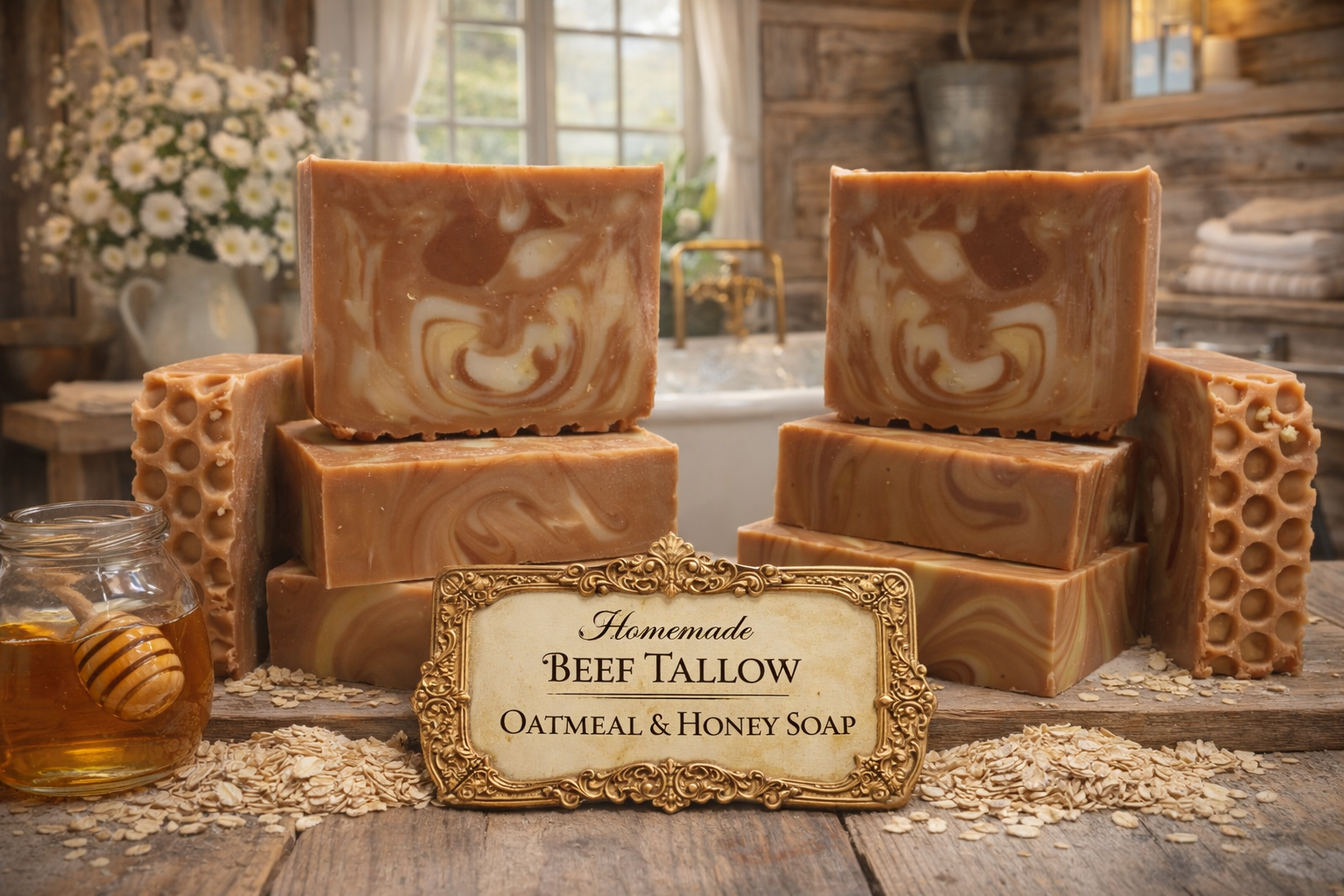 Oatmeal and Honey Beef Tallow Soap