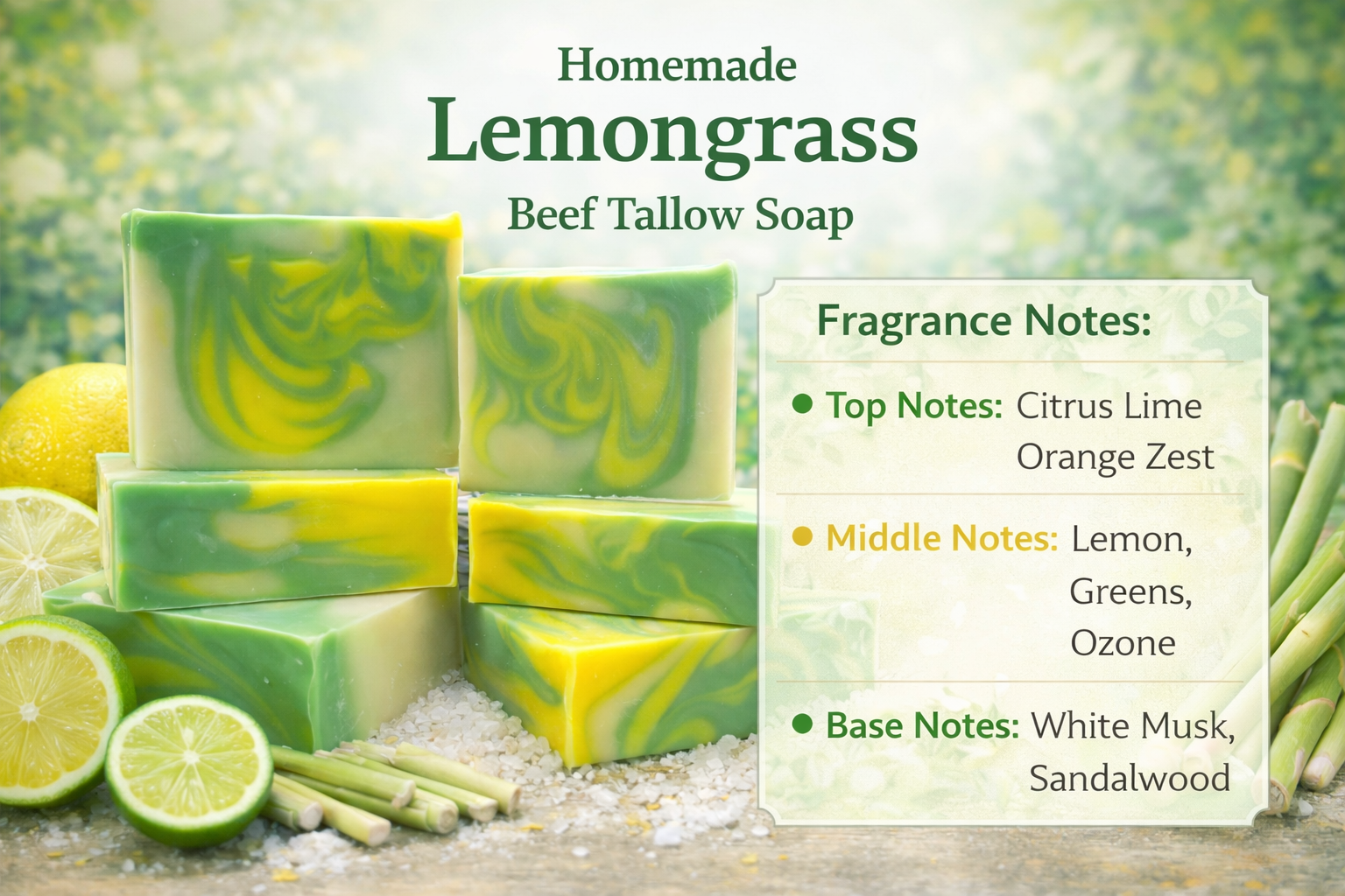 Lemongrass Beef Tallow Soap