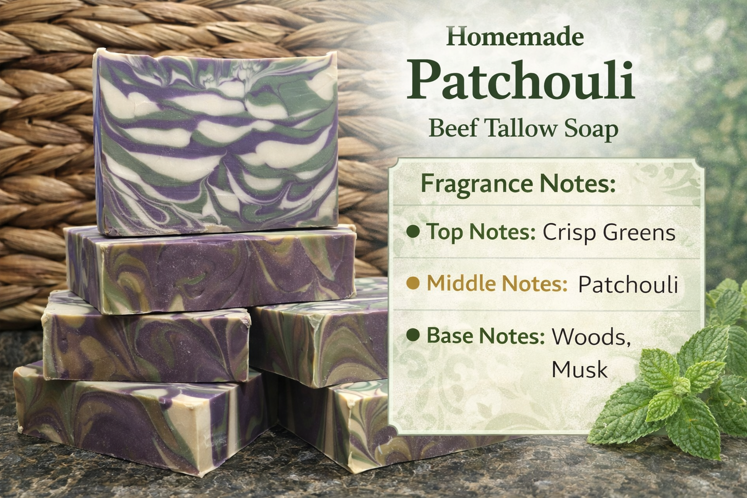 Patchouli Beef Tallow Soap