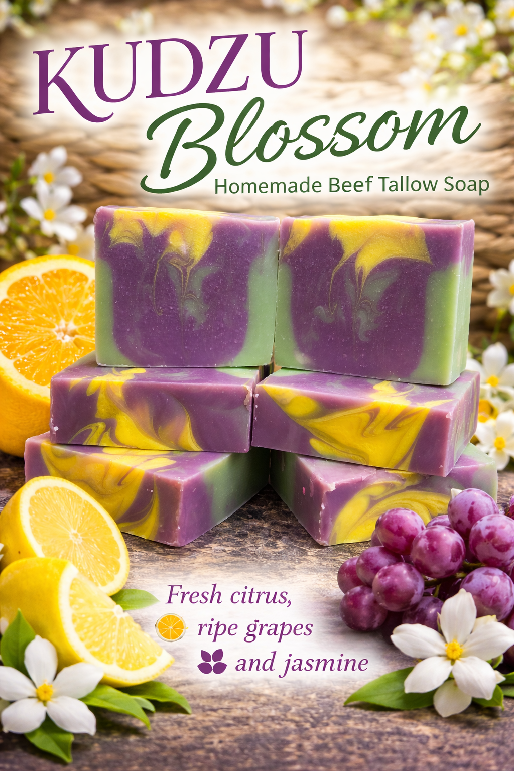 Kudzu Blossom Beef Tallow Soap